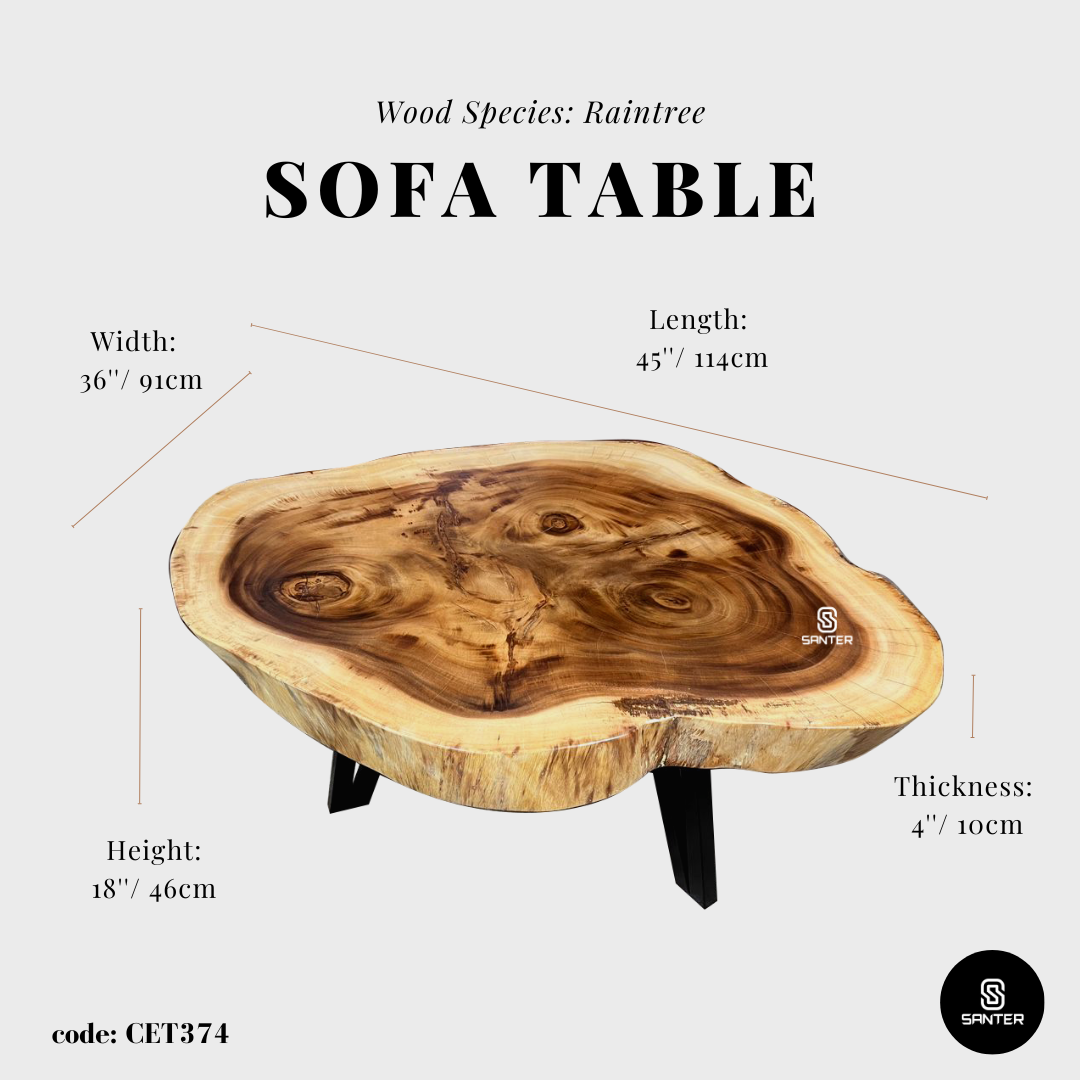 CET374. Raintree Solid Wood Coffee Table / Sofa Table