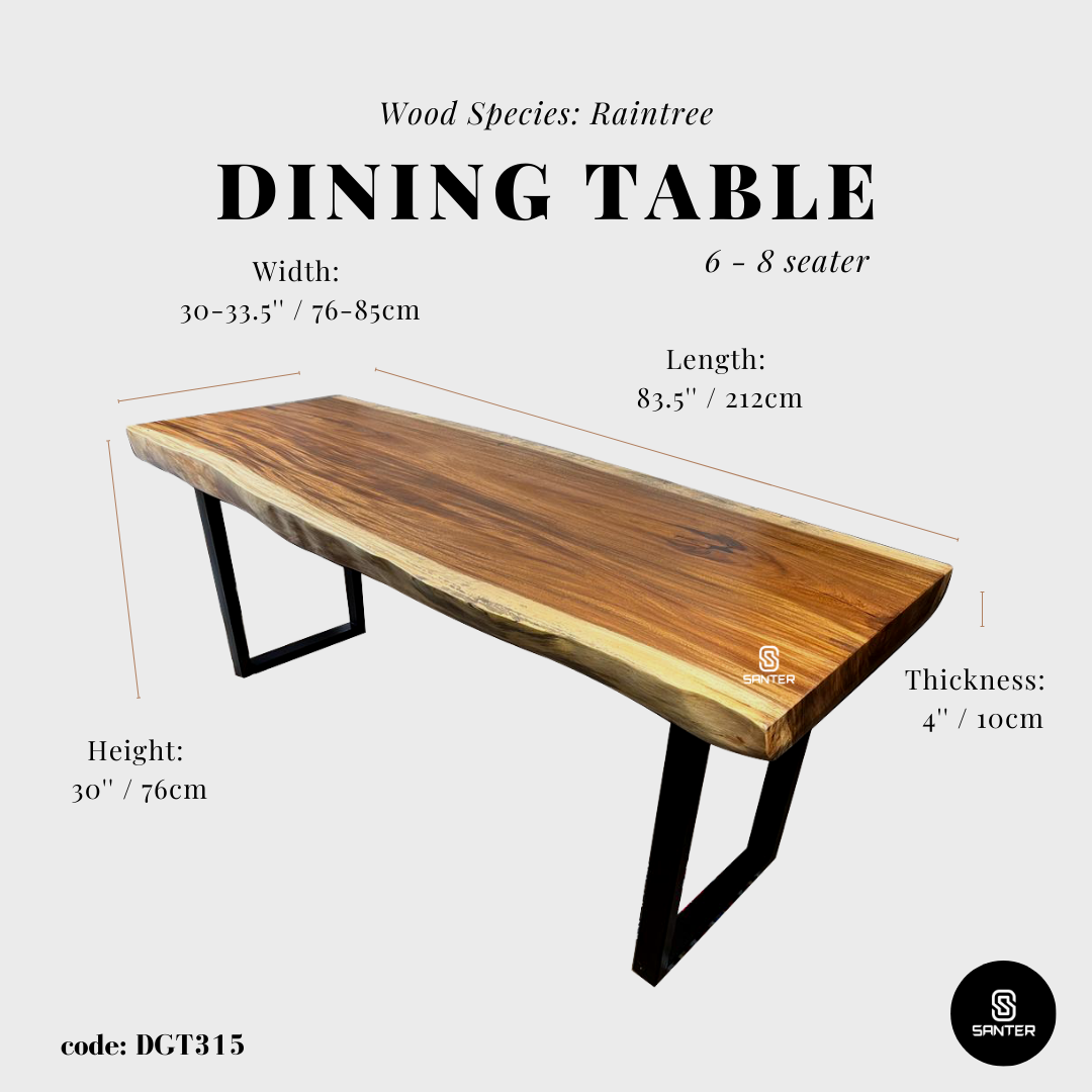 DGT315. Raintree Solid Wood Dining Table/ Meeting Table (6 to 8 seater)