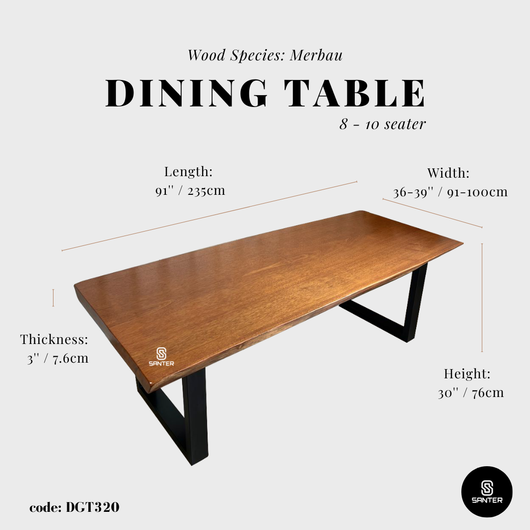 DGT320. Merbau Solid Wood Dining Table / Meeting Table / Tea Table (8 to 10 seater)