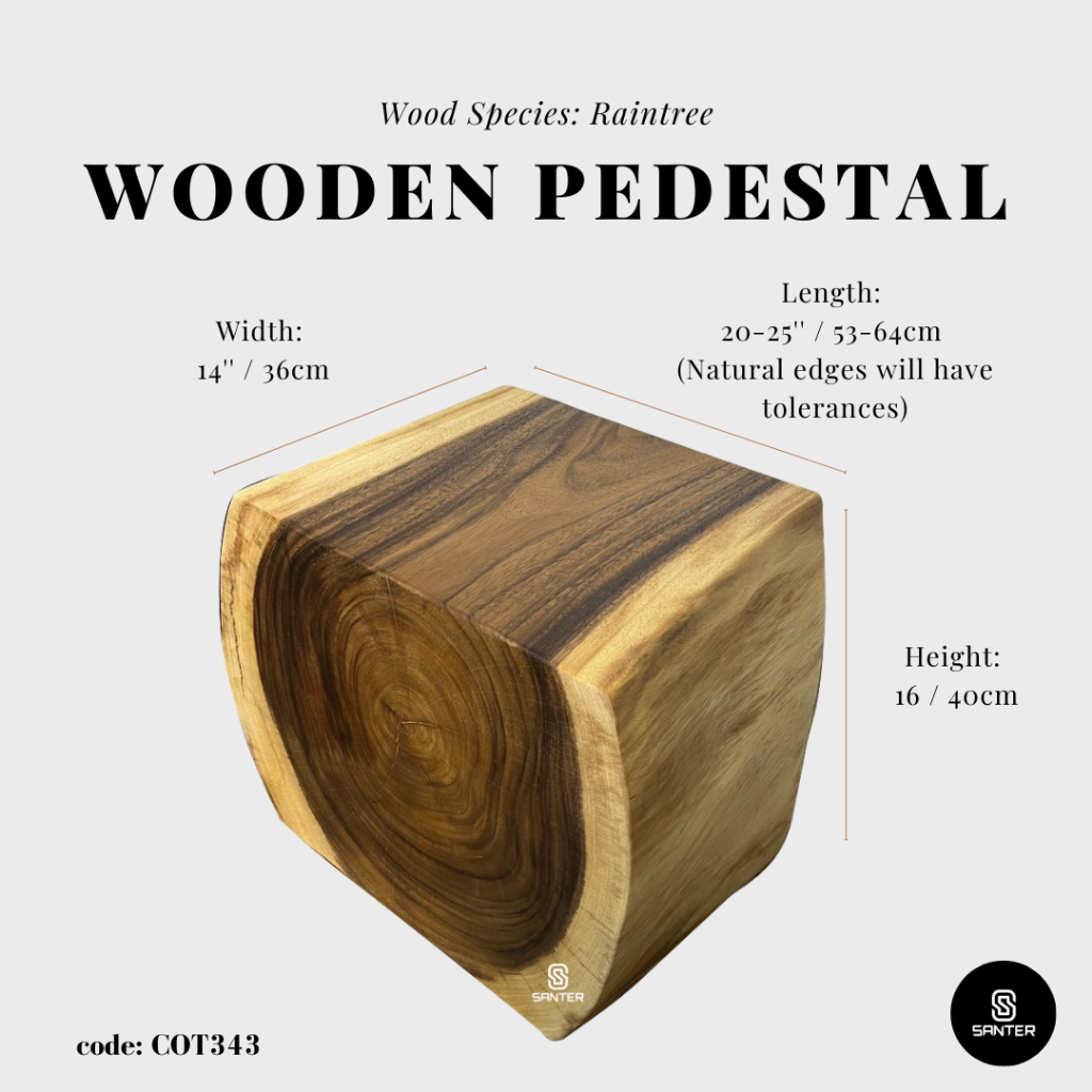 COT343. Raintree Artistic Wood Pedestal / Stump / Side Table