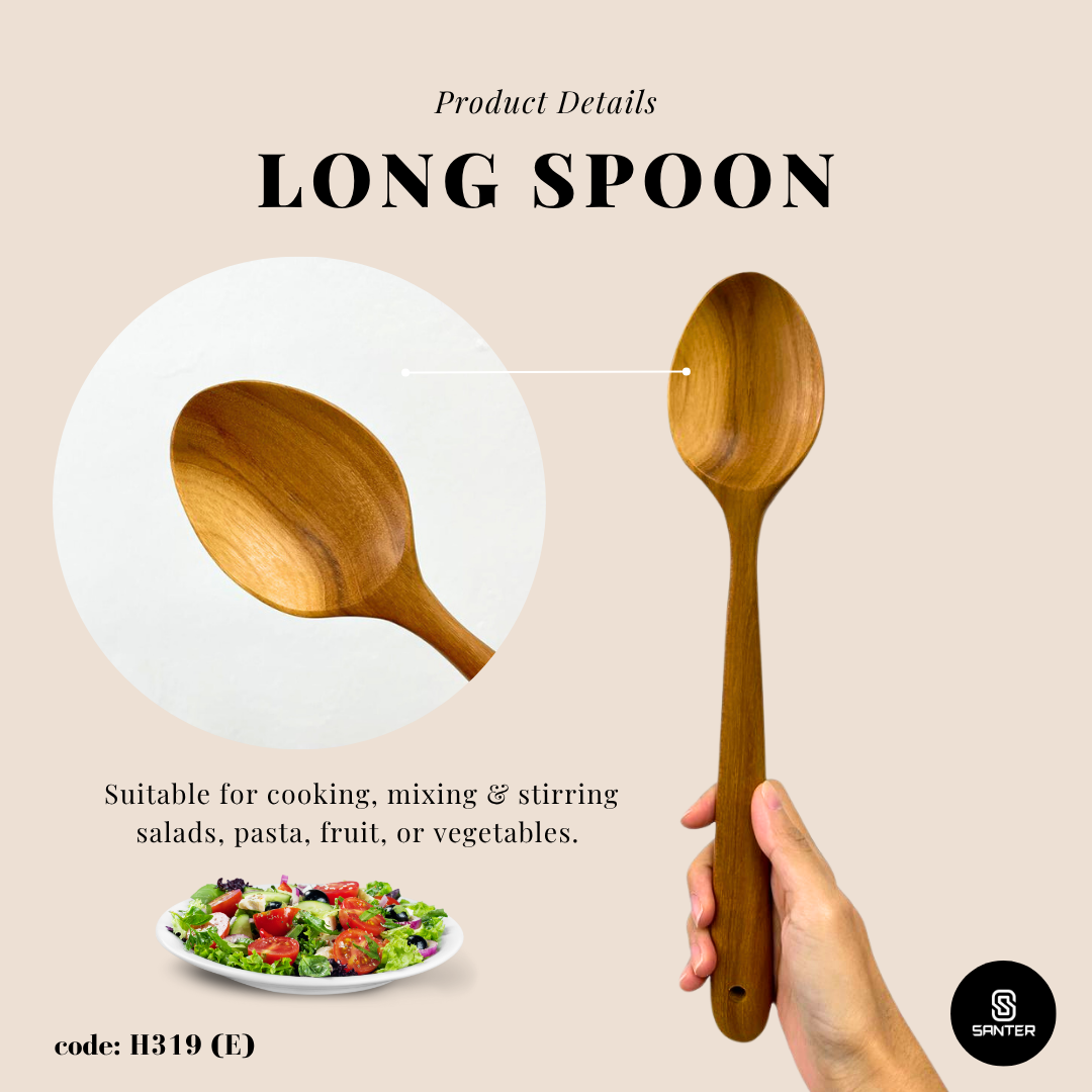 JT301. Teak Wood Wooden Kitchen Utensils / Rice Paddle / Frying Spatula / Wok Spatula / Soup Ladle / Angled Spatula / Slanted Spatula / Slotted Turner