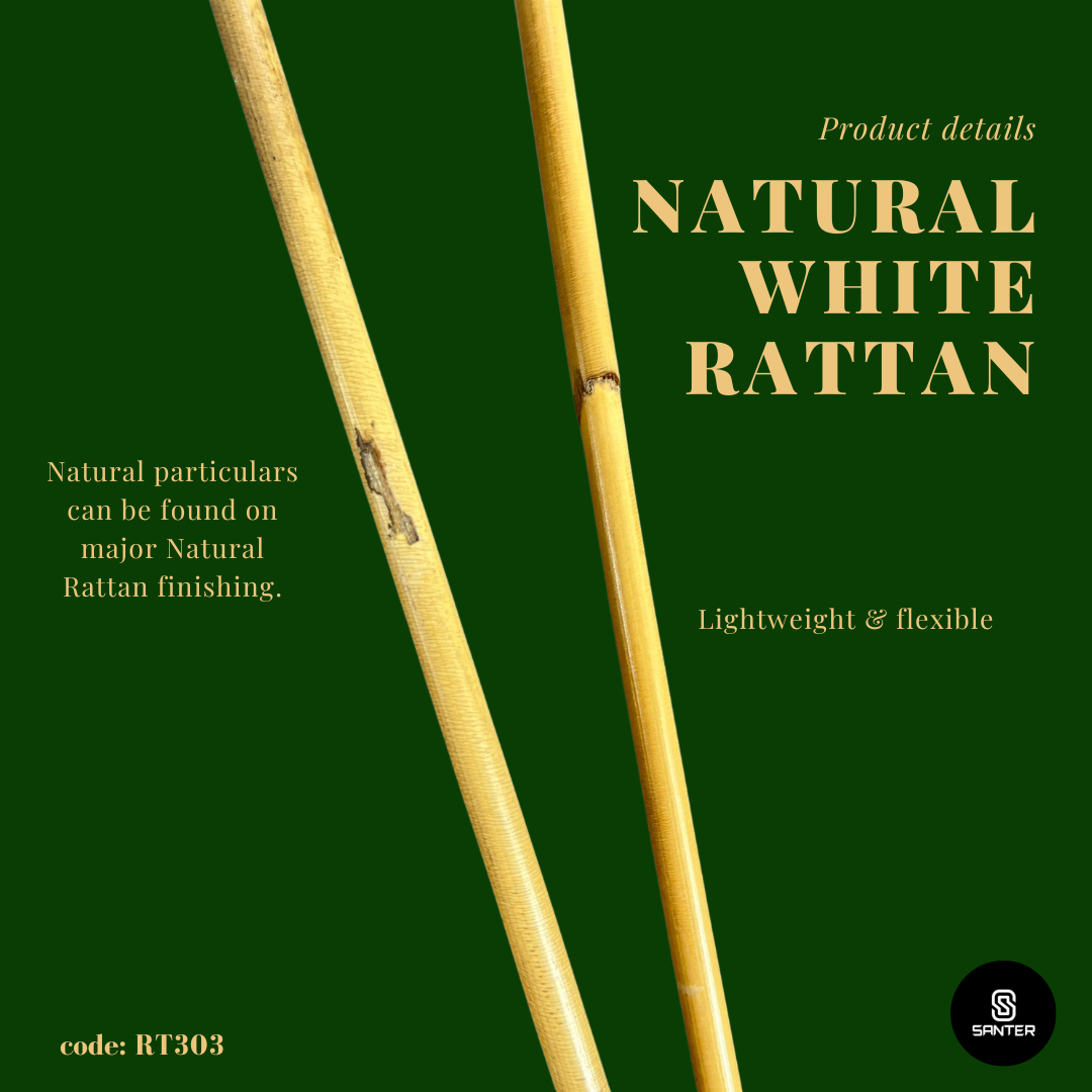 RT303. Natural White Rattan Stick / Rotan / Rattan Cane
