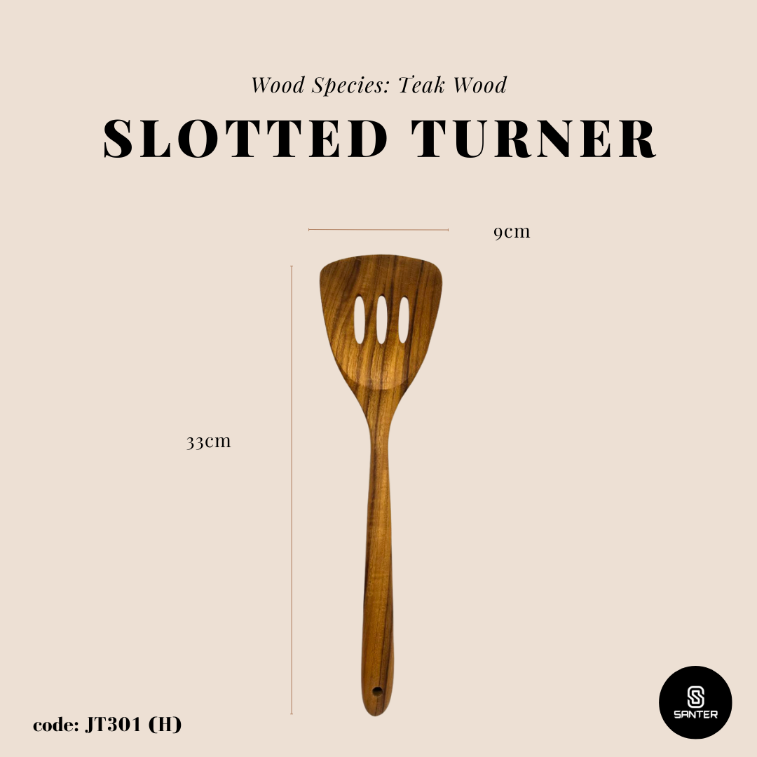 JT301. Teak Wood Wooden Kitchen Utensils / Rice Paddle / Frying Spatula / Wok Spatula / Soup Ladle / Angled Spatula