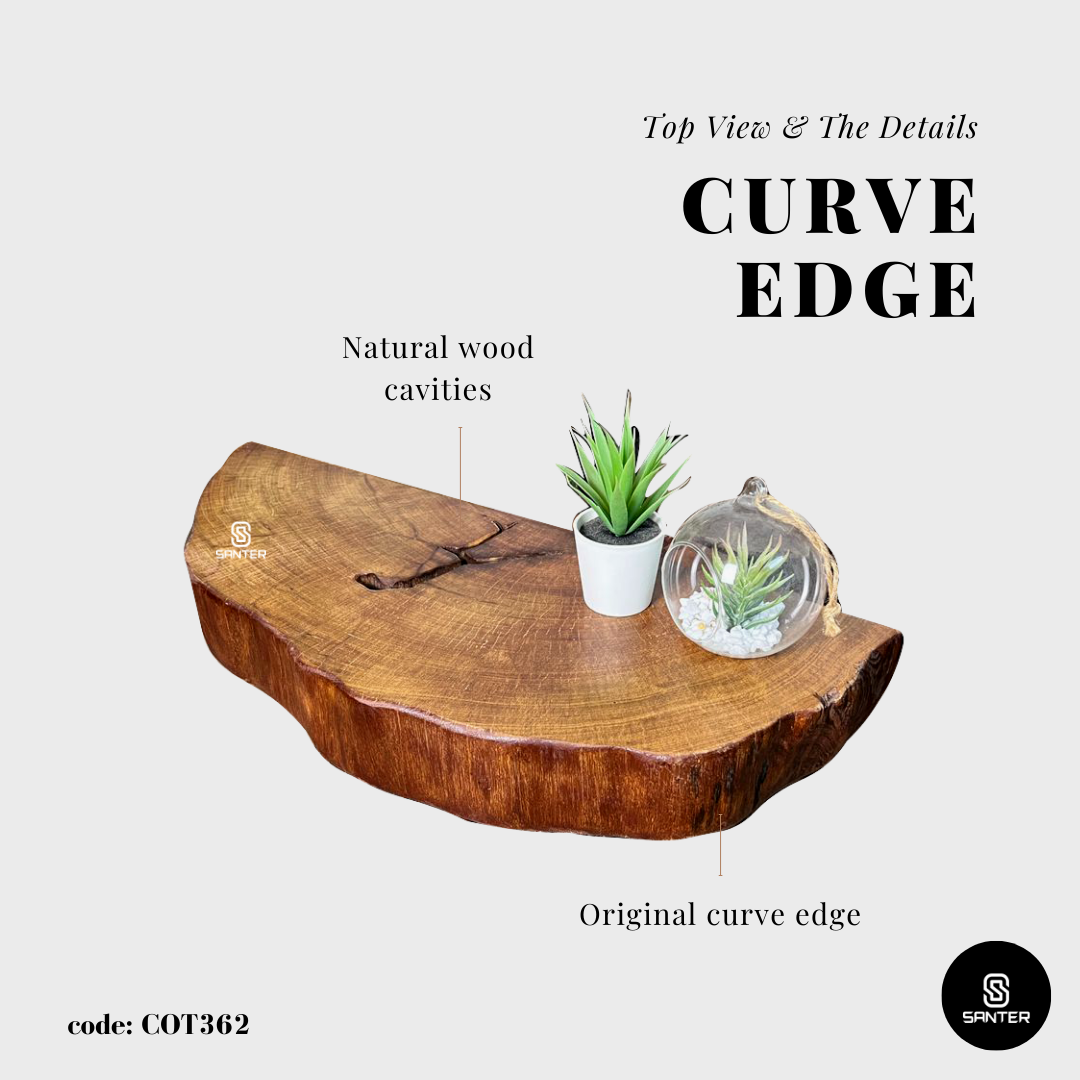 COT362. Chengal Emas Solid Wood Floating Wall Shelf / Decorative Tray