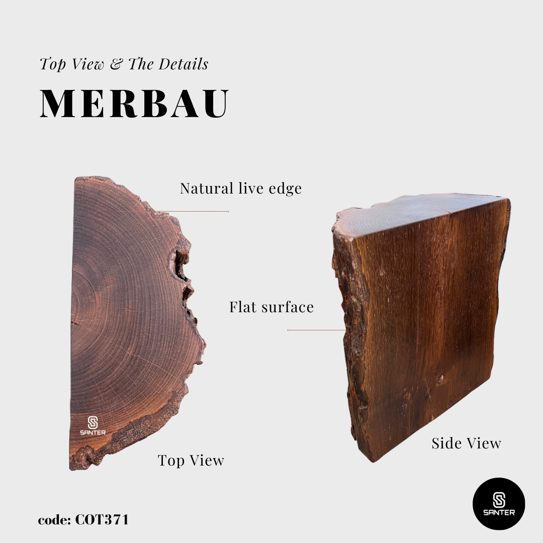 COT371. Merbau Artistic Wood Pedestal/ Stump/ Side Table