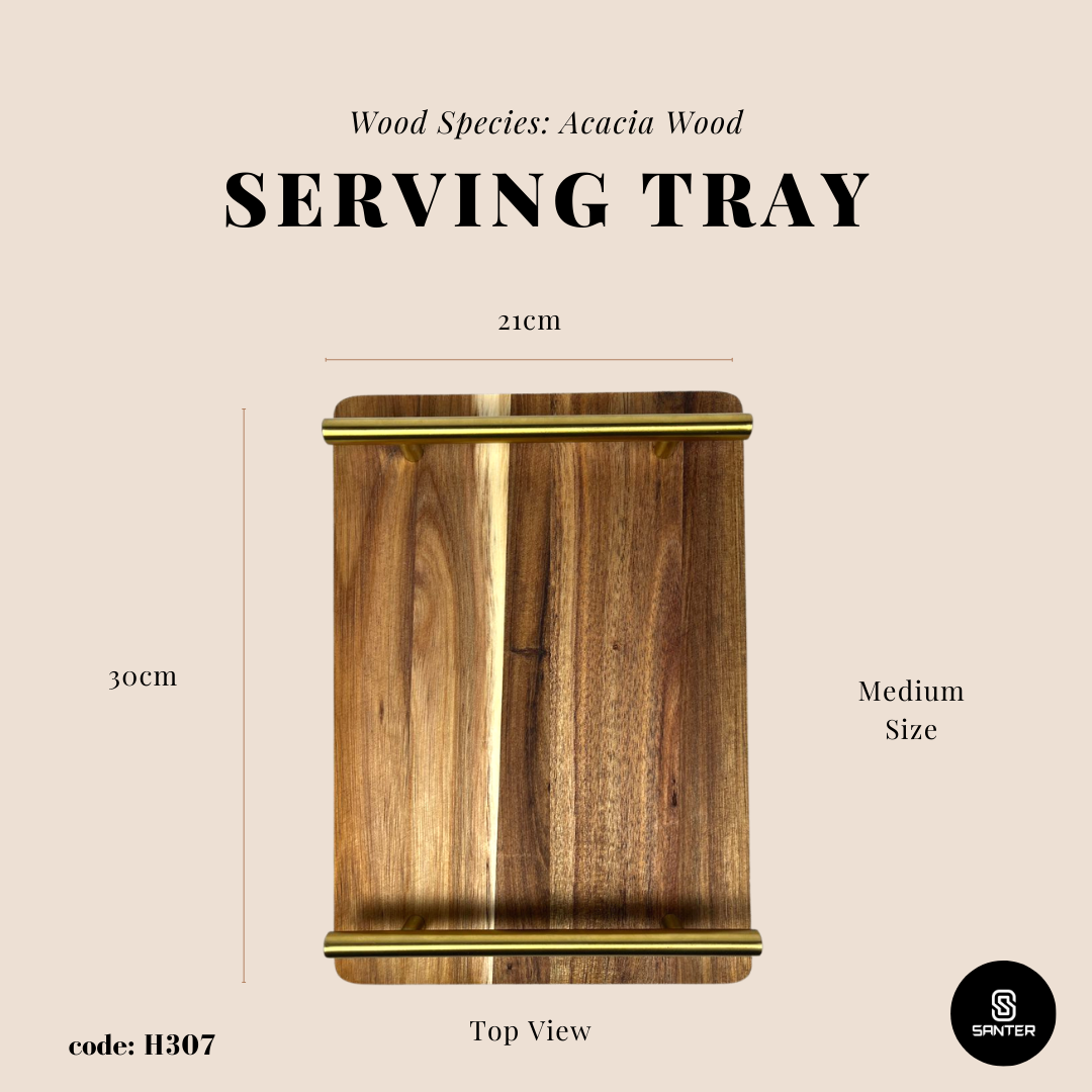 H307. Acacia Wood Serving Tray/ Serving Platter