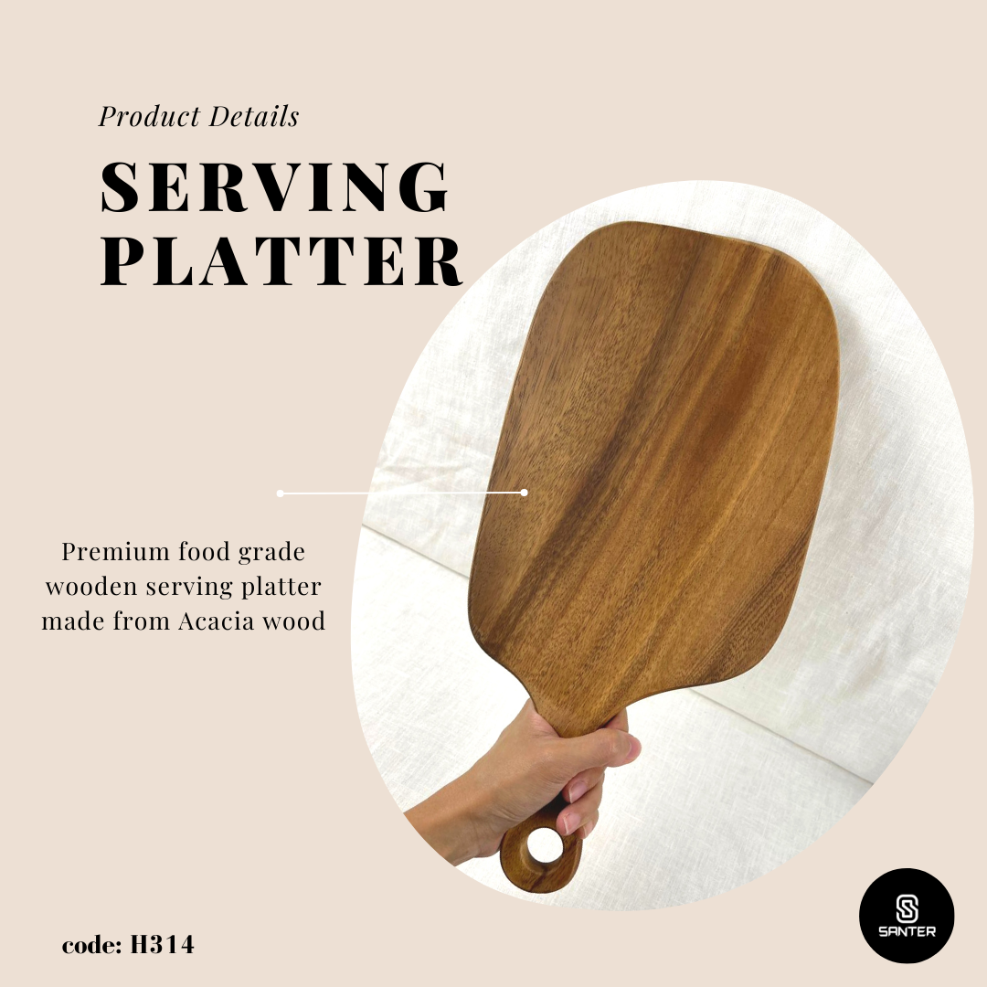 H314. Acacia Wood Cutting Board /Serving Platter/ Cheese Platter