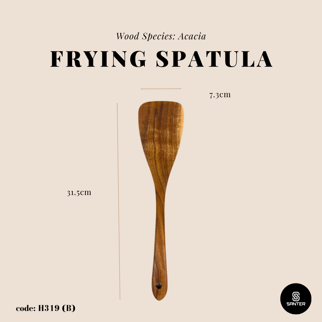 H319. Acacia Wood Wooden Kitchen Utensils / Rice Paddle / Frying Spatula / Wok Spatula / Soup Ladle / Salad Fork / Coffee Spoon