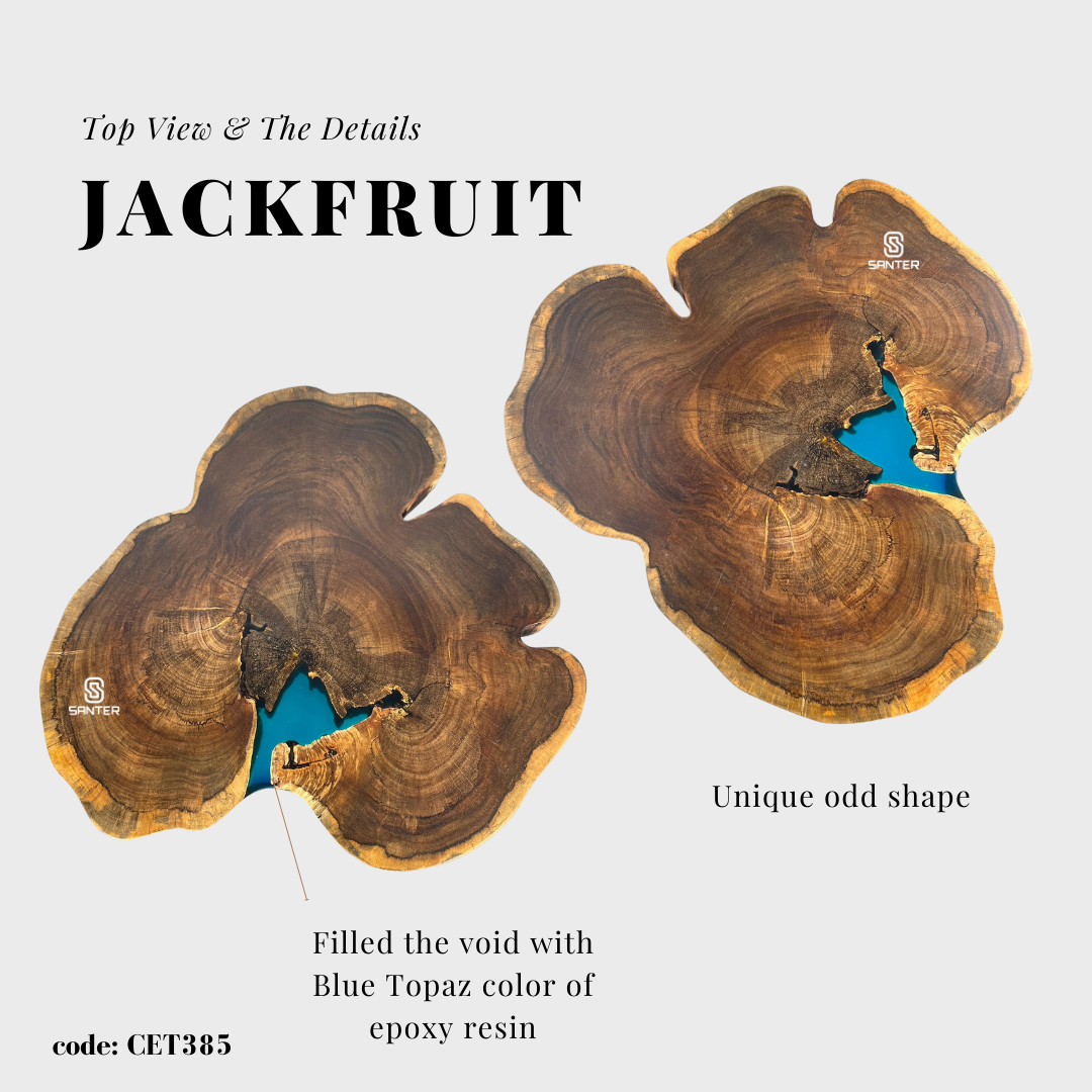 CET385. Jackfruit Solid Wood Coffee Table/ Side Table (Topaz Blue)