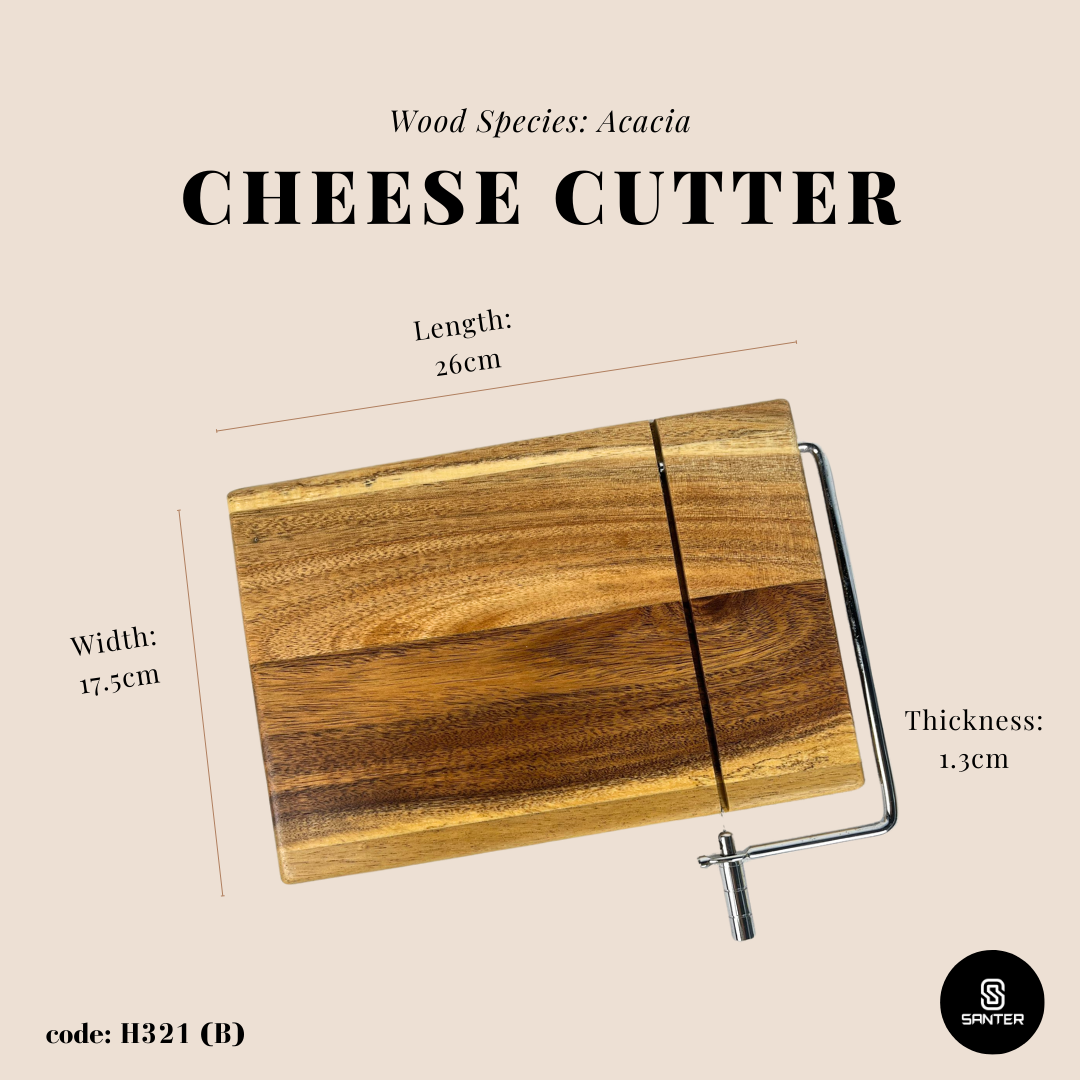 H321. Wooden Cheese Slicer Board / Cheese Cutter
