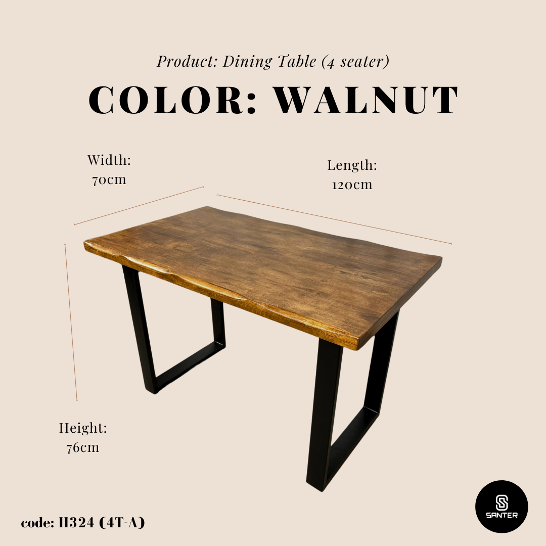 H324. Solid Rubber Wood Dining Table / Dining Bench / Dining Table Set (6 seater)