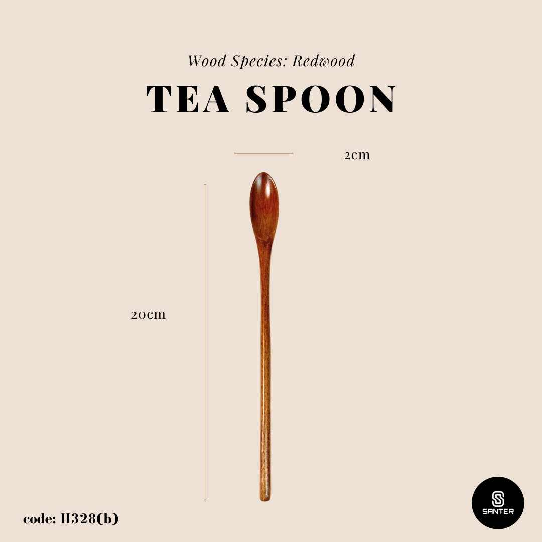 H328. Redwood Wooden Mixing Spoon / Honey Spoon / Coffee Spoon / Stirring Spoon / Cocktail Stirrer Spoon
