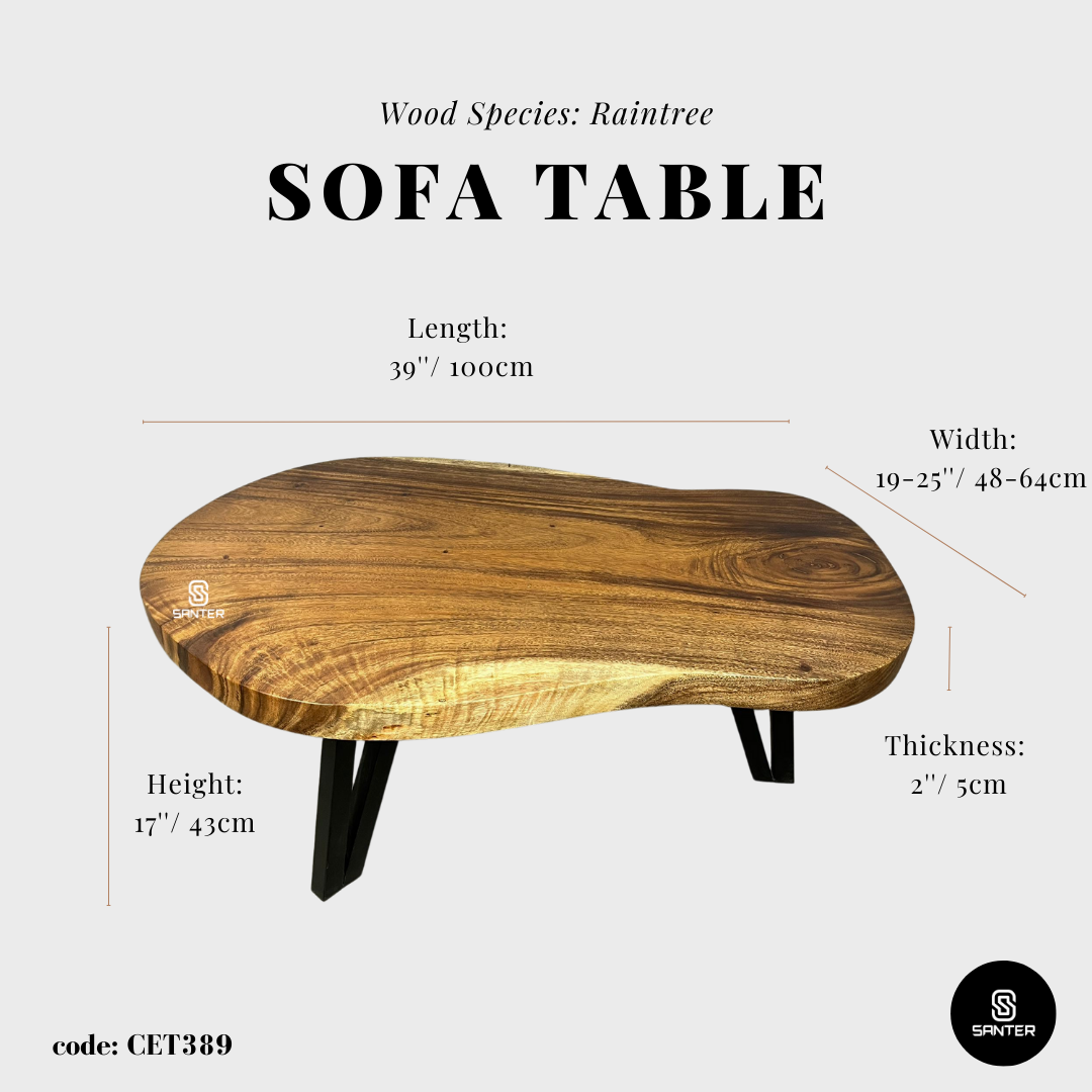 CET389. Raintree Solid Wood Coffee Table / Sofa Table