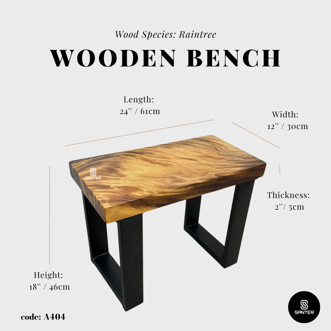 A404. Raintree Solid Wood Wooden Bench / Wooden Stool