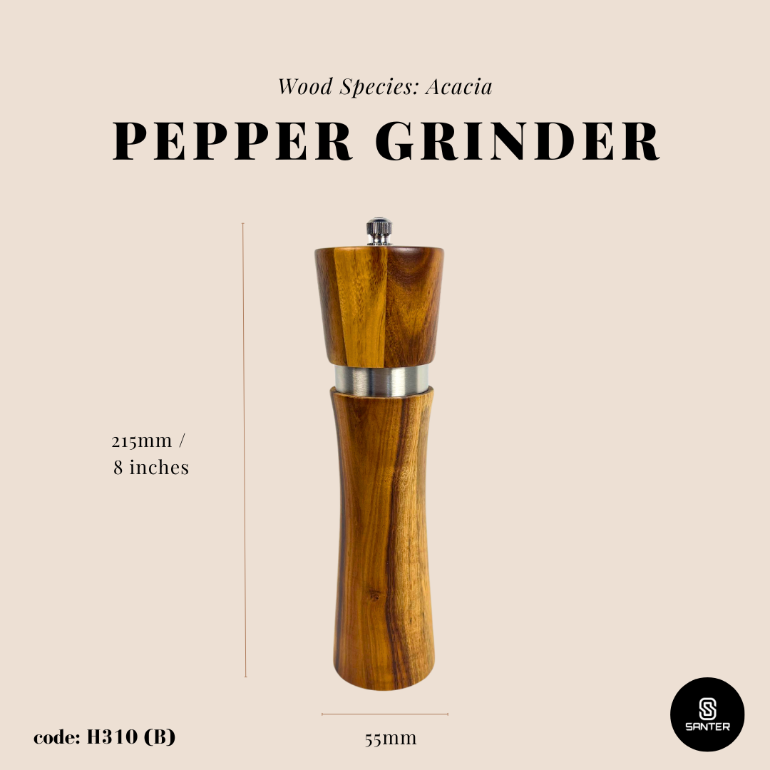 H310. Acacia Wood Cooking Salt & Pepper Grinder / Salt & Pepper Mills Shaker