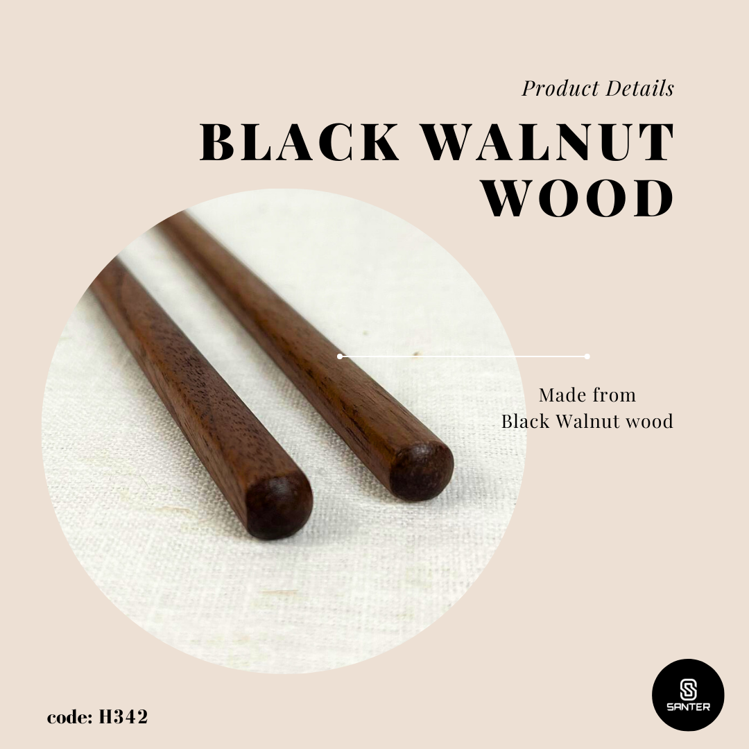 H342. Black Walnut Solid Wood Chopstick / Wooden Chopstick