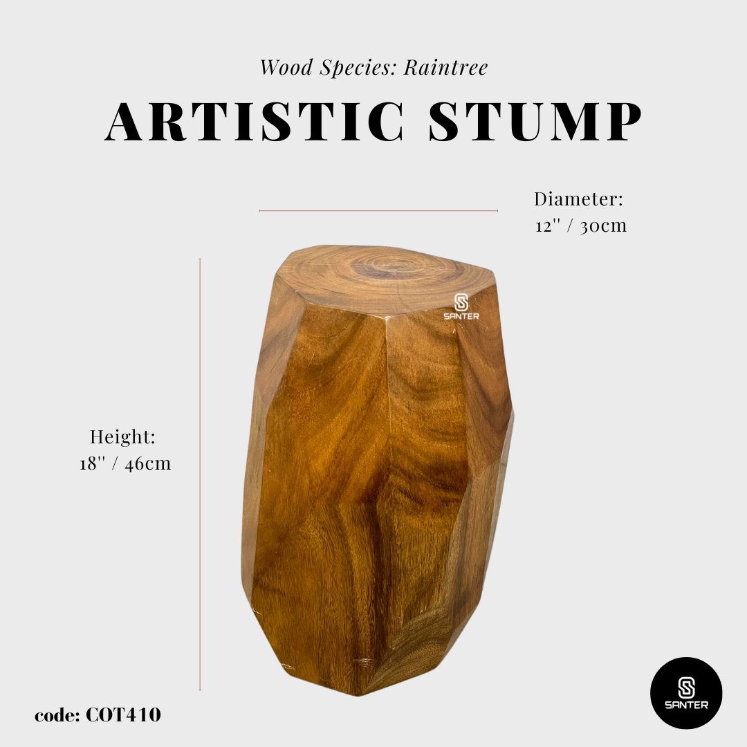 COT410. Raintree Solid Wood Wooden Stump / Artistic Stump / Wooden Pedestal
