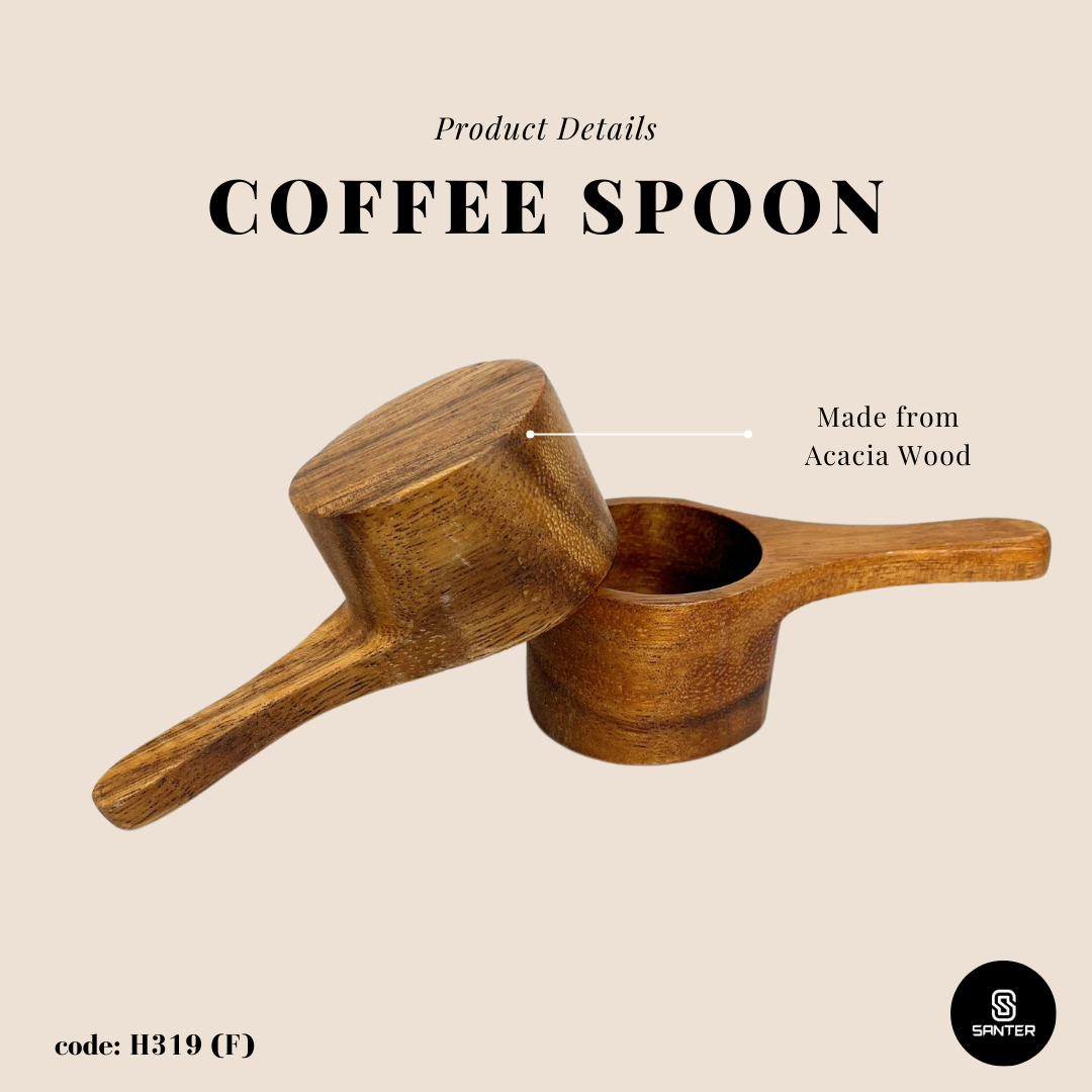 H319 (F). Acacia Wood Wooden Coffee Spoon / Tea Spoon / Wooden Coffee Ground Spoon / Measuring Spoon