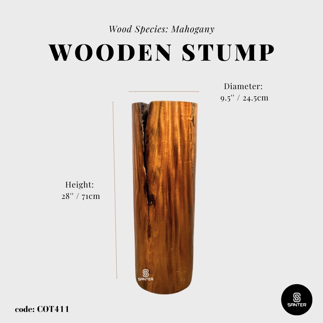 COT411. Mahogany Solid Wood Artistic Stump / Wooden Pedestal / Wooden Stump