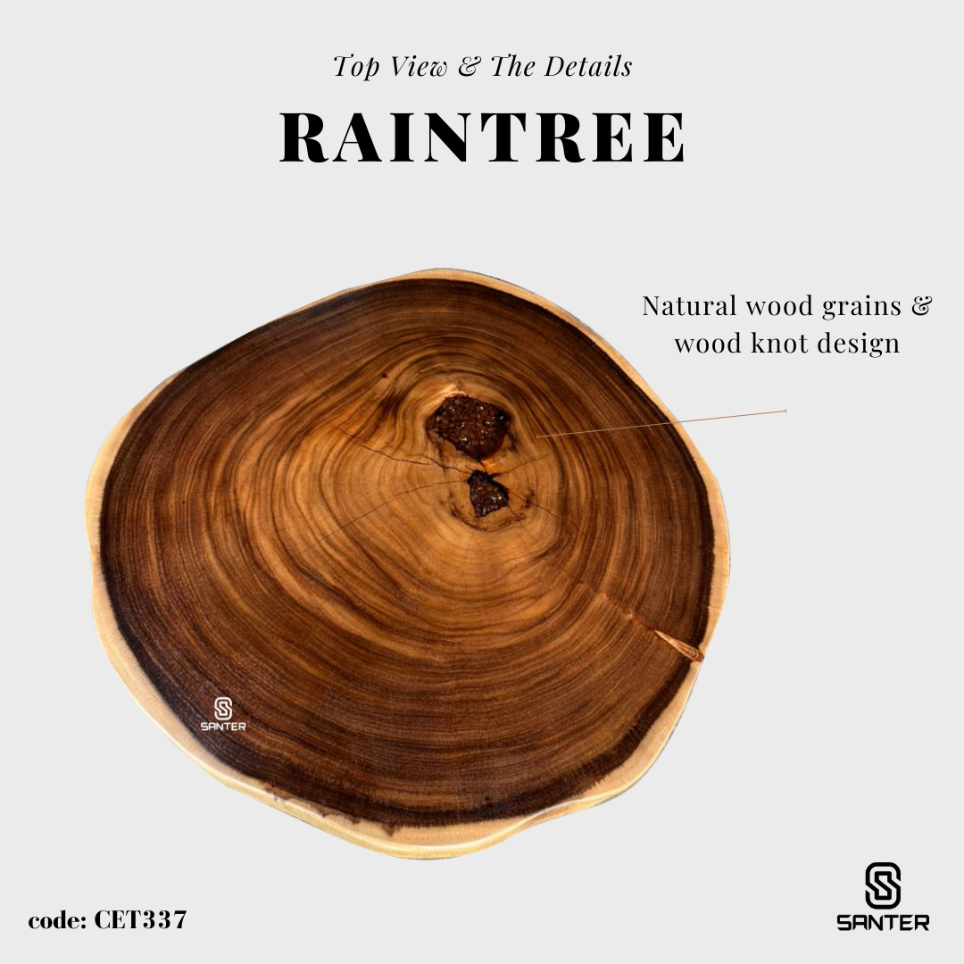 CET337. Raintree Solid Wood Coffee Table (with Arabica Coffee Beans)