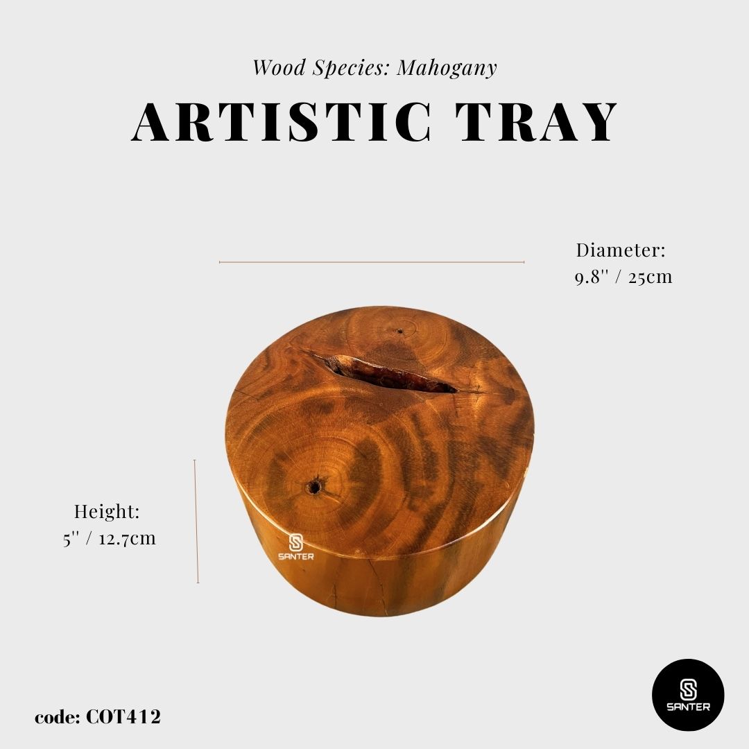 COT412. Mahogany Solid Wood Artistic Base / Wooden Tray / Wooden Base / Plant Tray