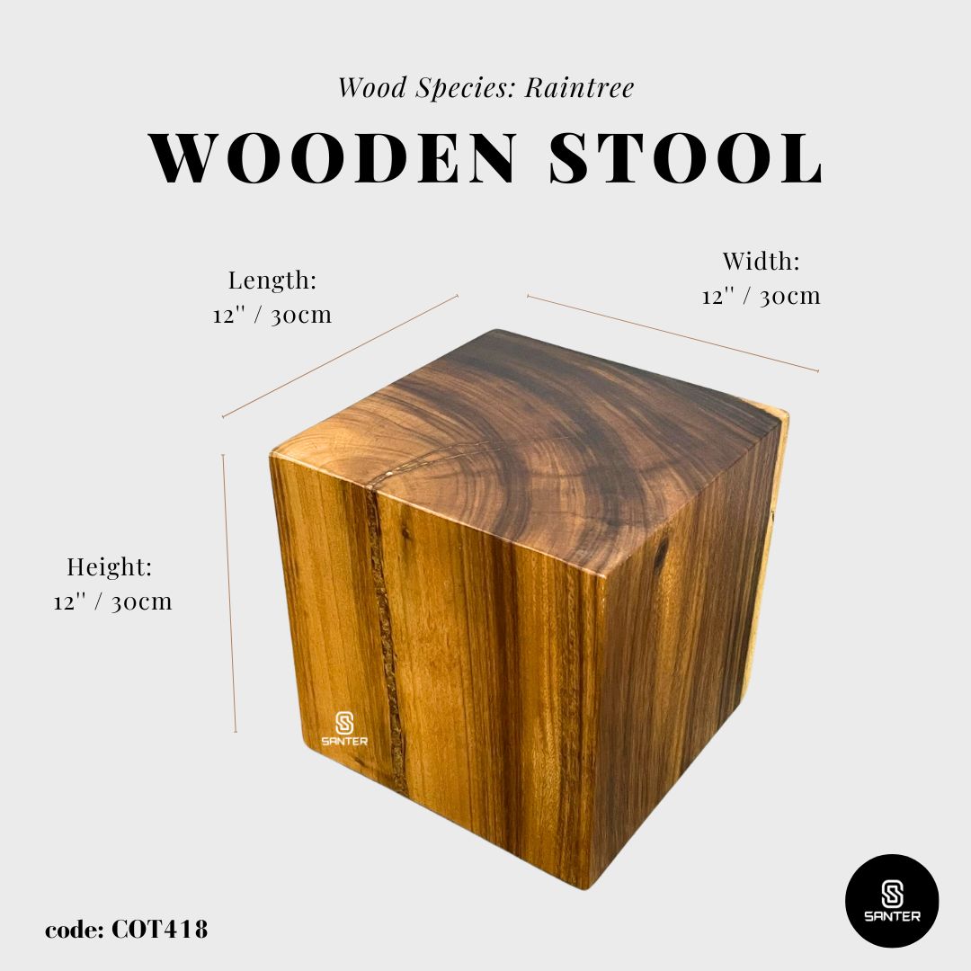 COT418. Raintree Solid Wood Pedestal/ Wooden Stump / Artistic Stump / Plant Stool / Small Stool