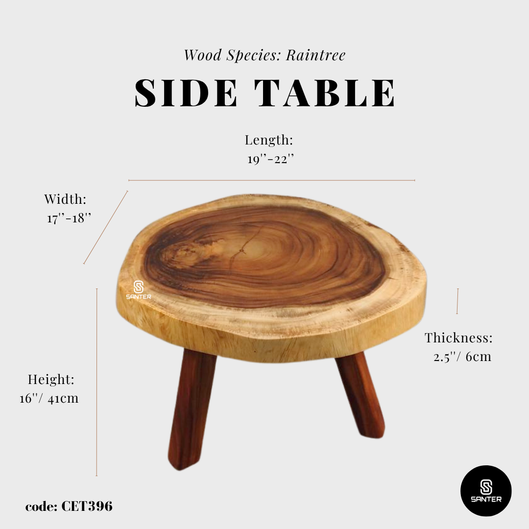 CET396. Raintree Solid Wood Coffee Table / Side Table / Bedside Table