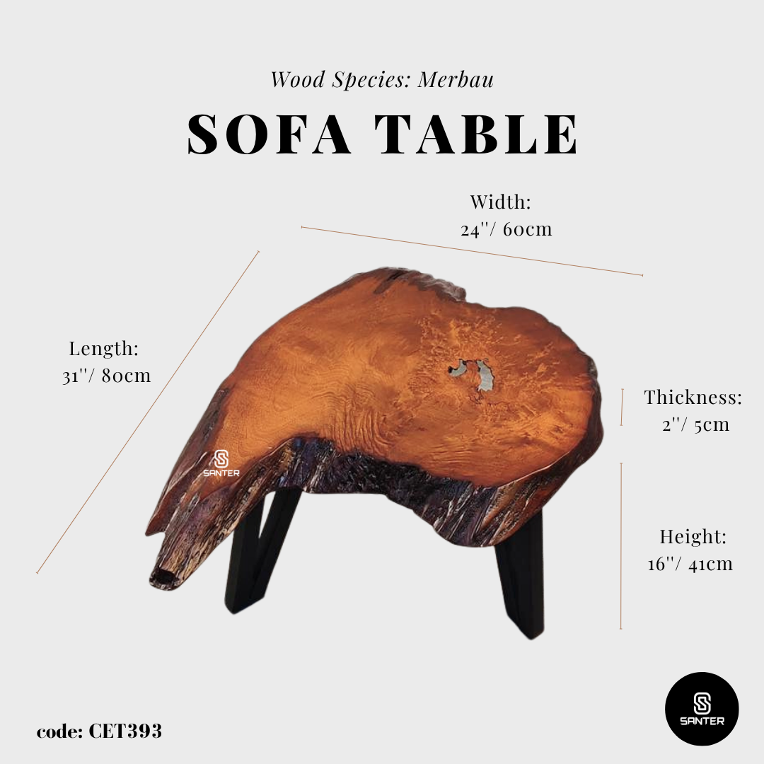 CET393. Merbau Solid Wood Coffee Table / Sofa Table / Side Table