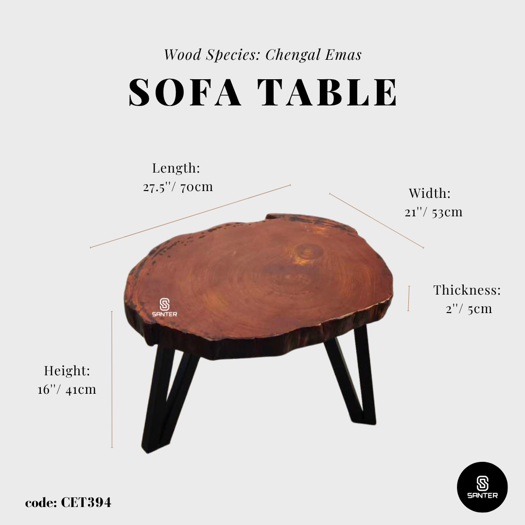 CET394. Chengal Emas Solid Wood Coffee Table / Sofa Table / Side Table