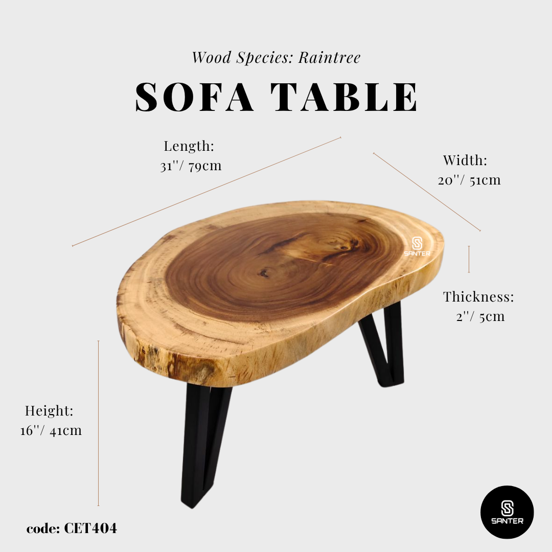 CET404. Raintree Solid Wood Coffee Table / Sofa Table