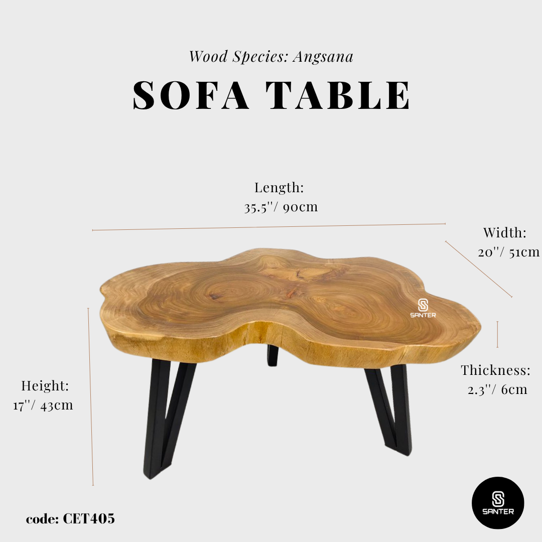 CET405. Angsana Solid Wood Coffee Table / Sofa Table