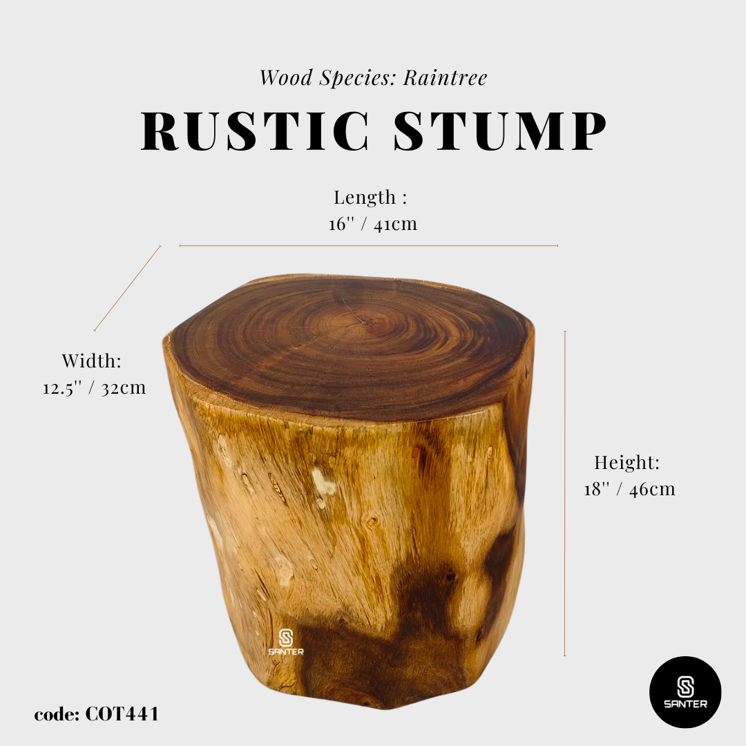 COT441. Raintree Wood Artistic Wood Pedestal/ Stump/ Side Table/ Stool