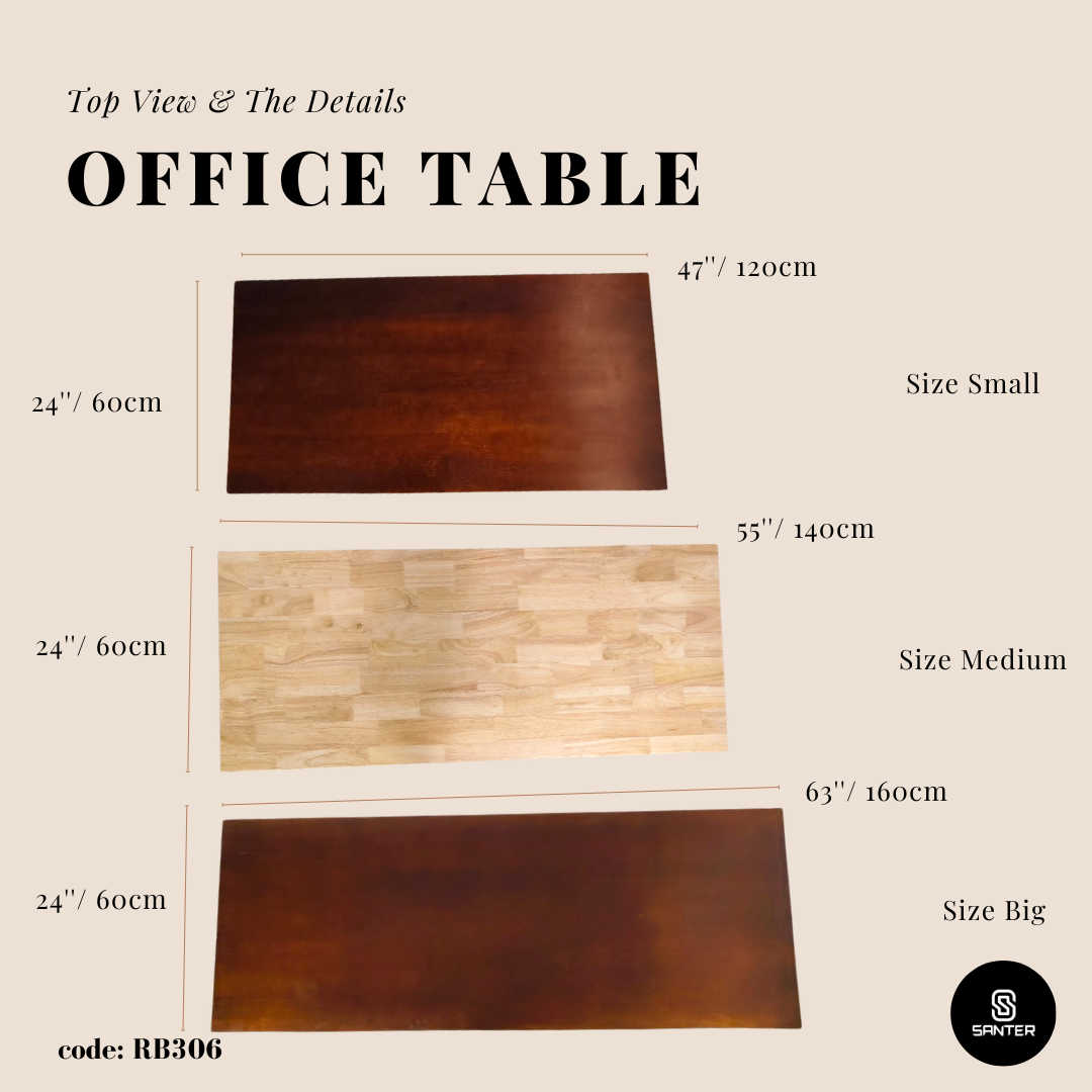 RB306. Solid Rubber Wood Office Table/ Study Table/ Working Desk/ Writing Table/ Computer Desk