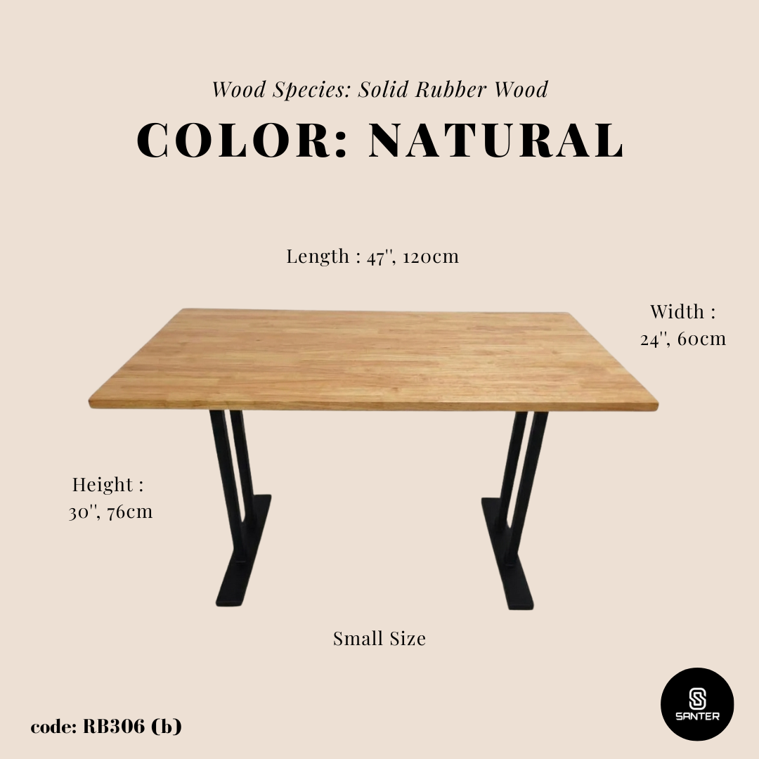 RB306. Solid Rubber Wood Office Table/ Study Table/ Working Desk/ Writing Table/ Computer Desk