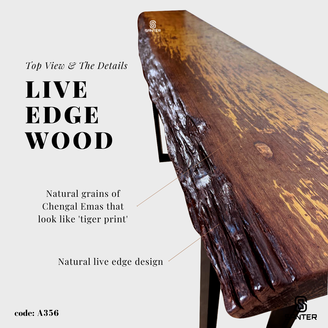 A356. Chengal Emas Solid Wood Bar Table / Console Table