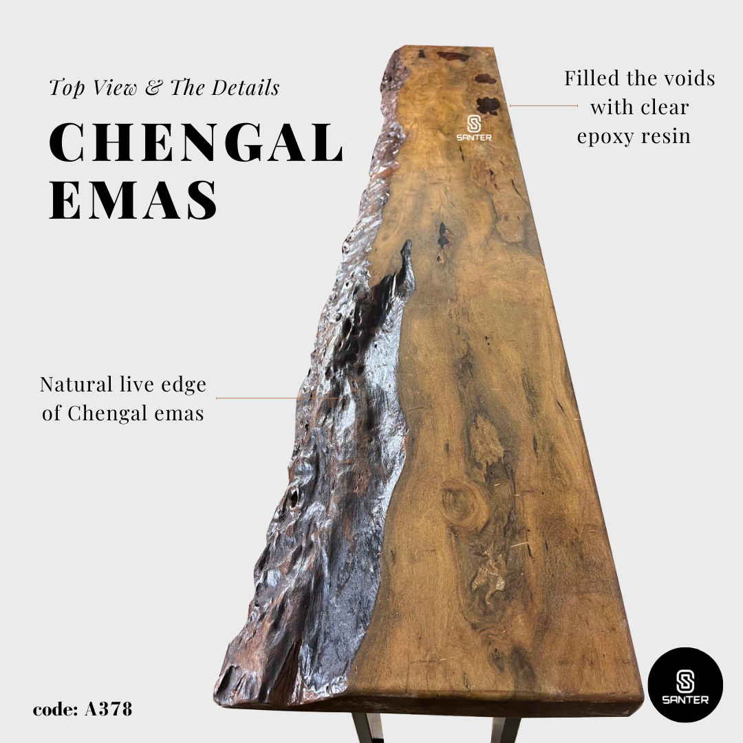 A378. Chengal Emas Solid Wood Bar Table / Console Table