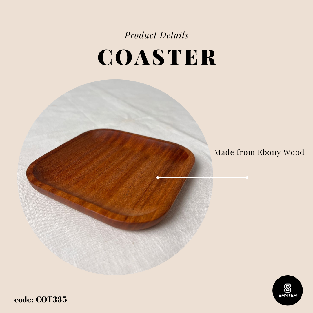 COT385. Square Wooden Coaster/ Cup Coaster/ Vanity Tray