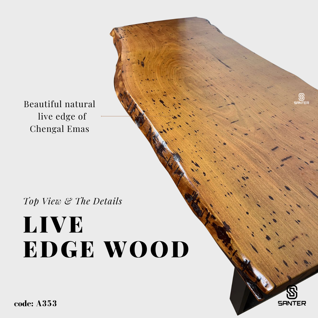 A353. Chengal Emas Solid Wood Dining Table / Office Table