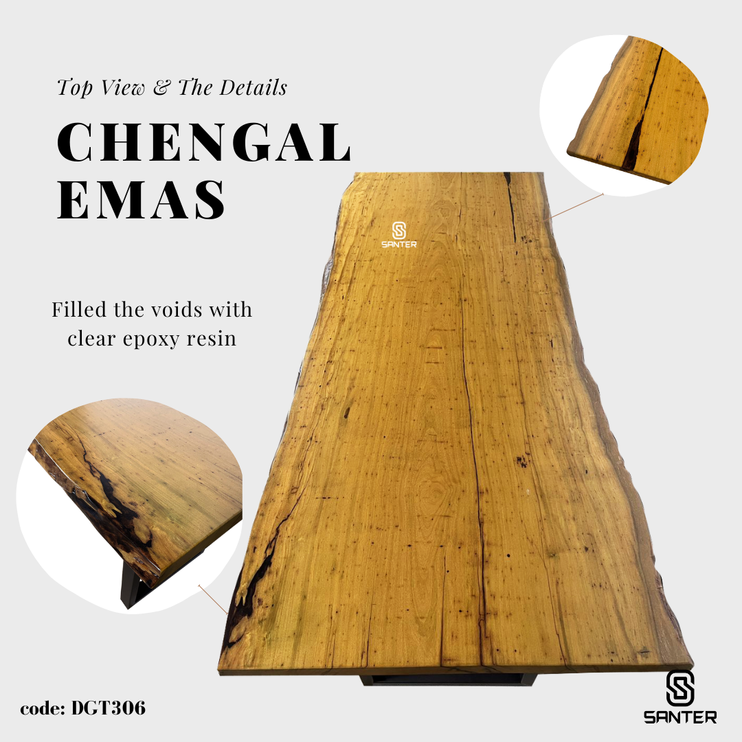 DGT306. Chengal Emas Solid Wood Dining Table / Office Table (6 to 8 seater)