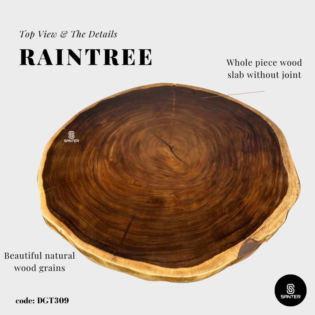 DGT309. Raintree Solid Wood Round Dining Table / Tea Table (4 to 6 seater)