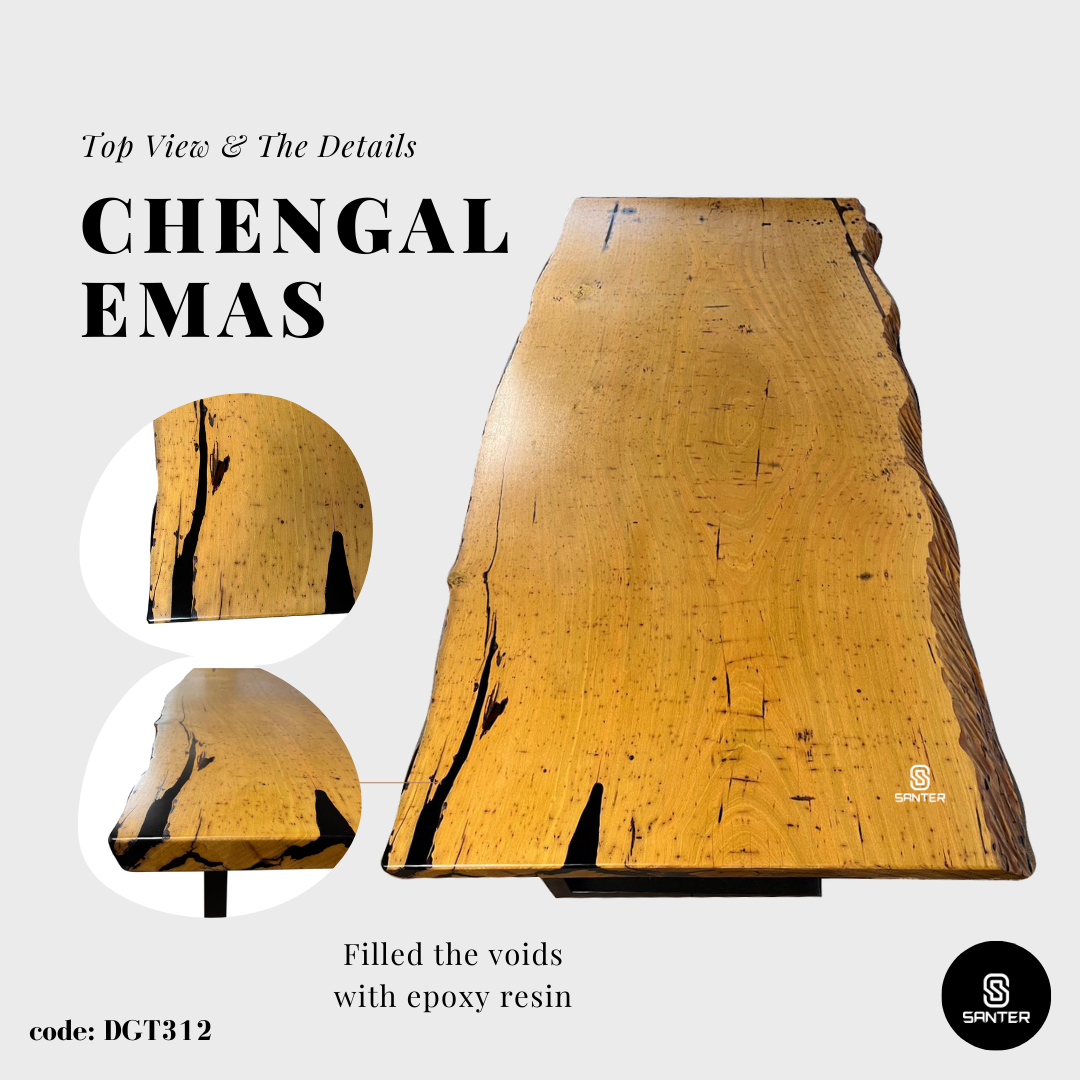 DGT312. Chengal Emas Solid Wood Dining Table/ Meeting Table (8 to 10 seater)