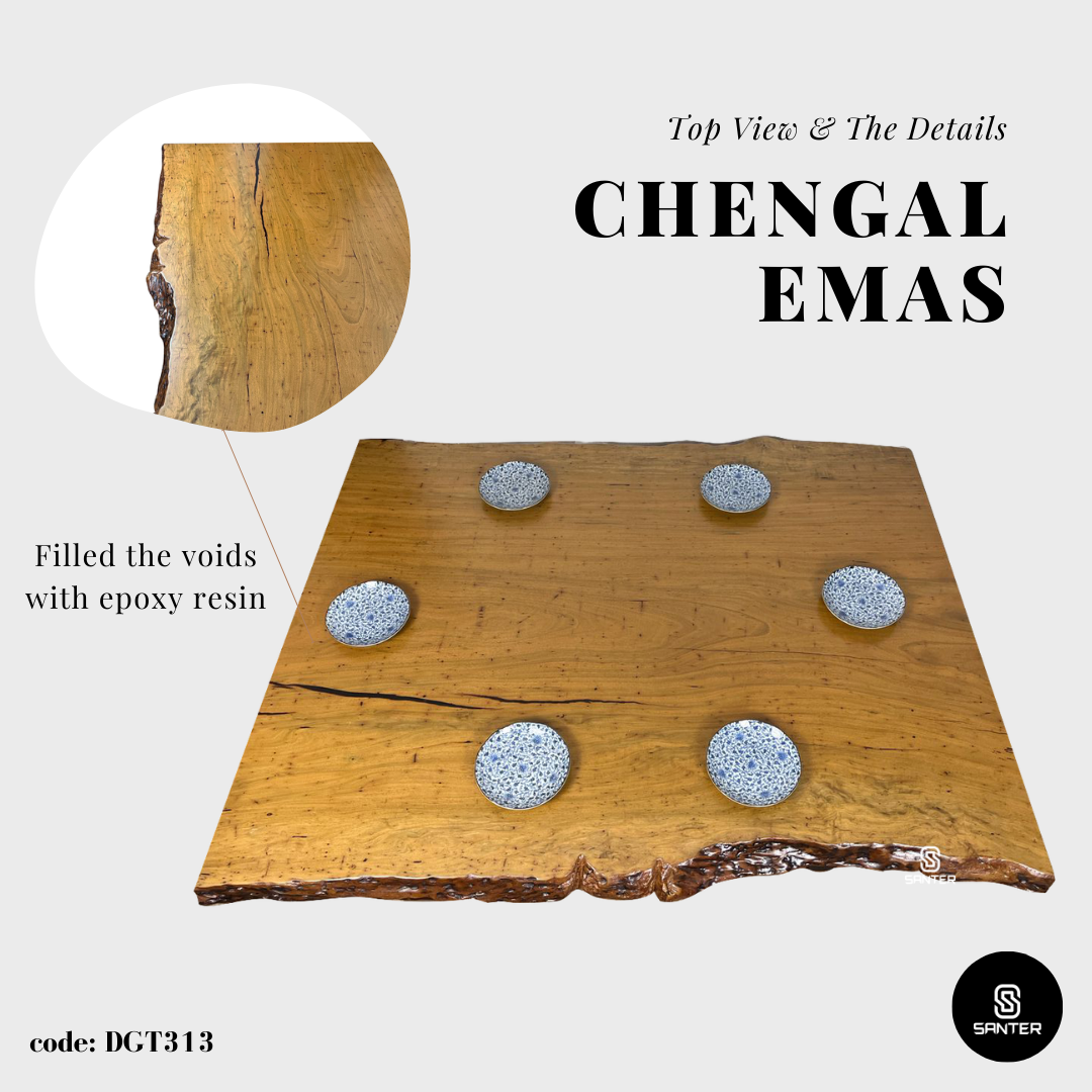 DGT313. Chengal Emas Solid Wood Dining Table/ Tea Table (6 seater)
