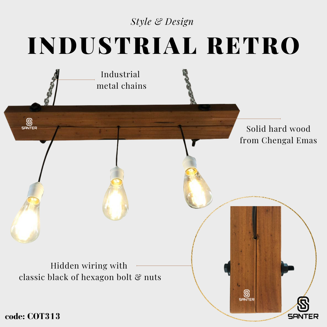 COT313. Wooden Pendant Light / Wooden Chandelier