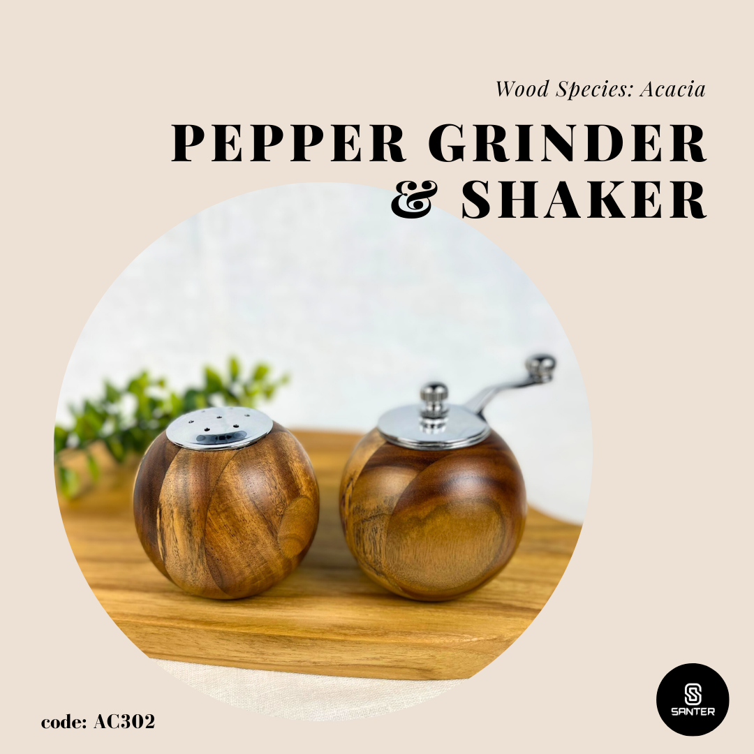 AC302. Acacia Wood Cooking Salt & Pepper Grinder / Salt & Pepper Mills Shaker