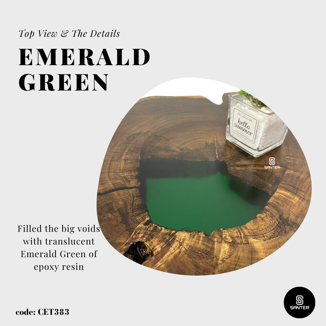 CET383. Jackfruit Solid Wood Coffee Table/ Side Table (Emerald Green)