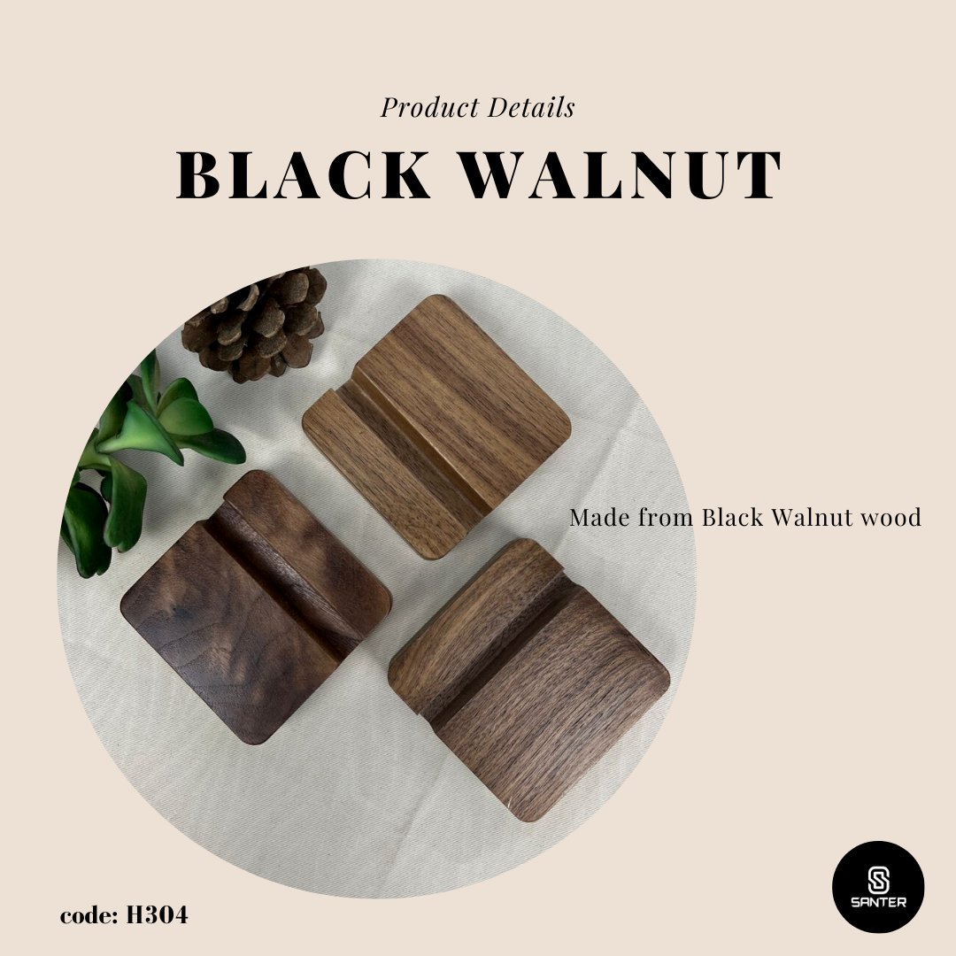 H304. Black Walnut Solid Wood Mobile Phone Stand
