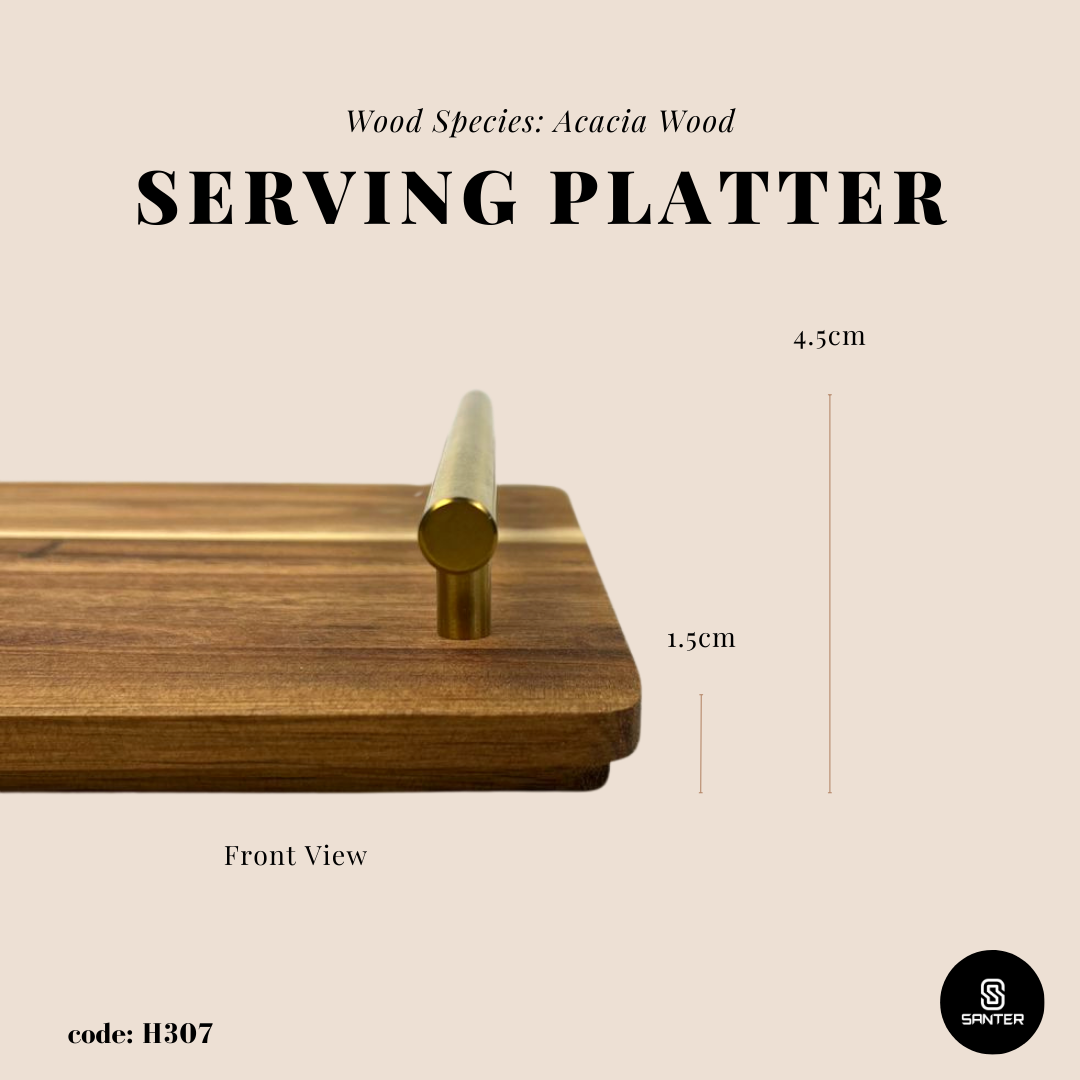 H307. Acacia Wood Serving Tray/ Serving Platter