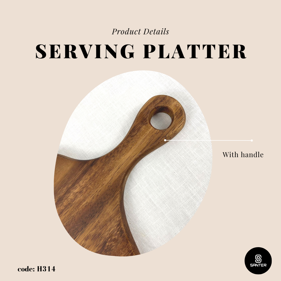 H314. Acacia Wood Cutting Board /Serving Platter/ Cheese Platter
