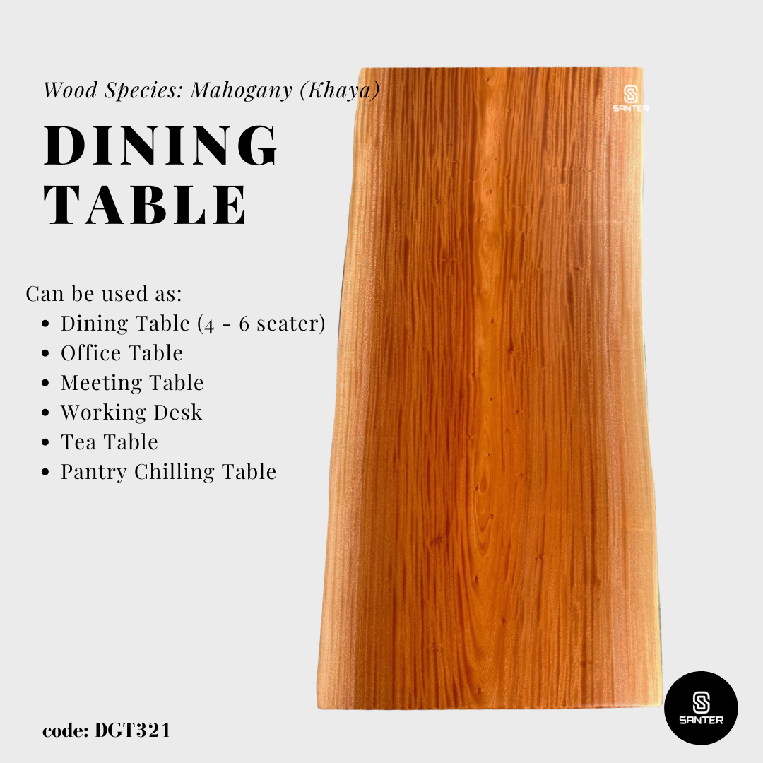 DGT321. Mahogany (Khaya) Solid Wood Dining Table/ Tea Table (4 to 6 seater)