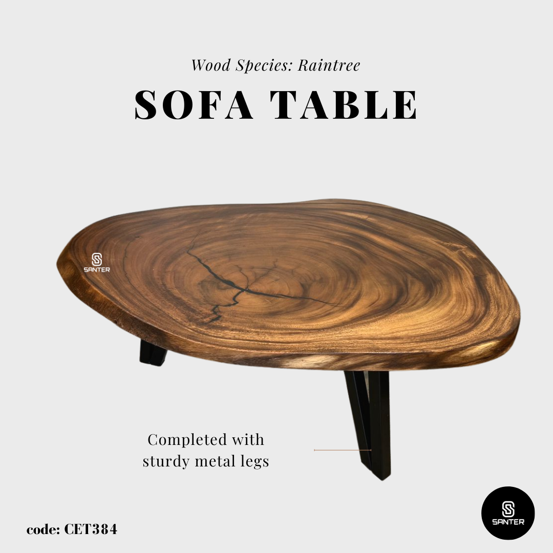CET384. Raintree Solid Wood Coffee Table / Sofa Table